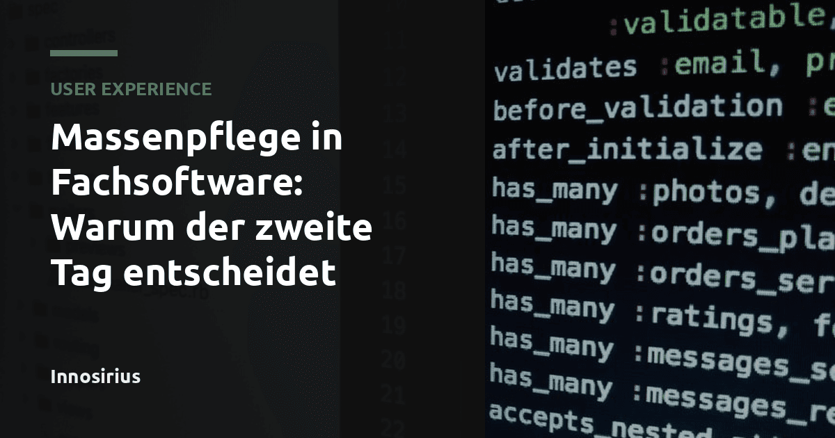 Massenpflege in Fachsoftware: Warum der zweite Tag entscheidet